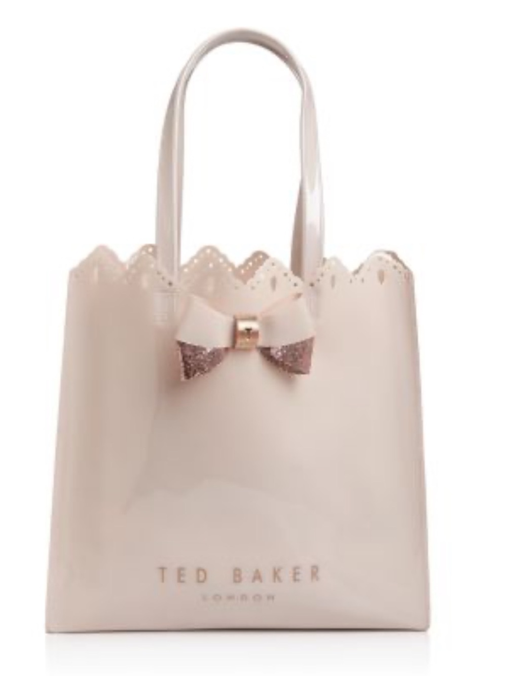 Ted Baker Women's Pink Bow Icon Solid PVC Top Handles Tote